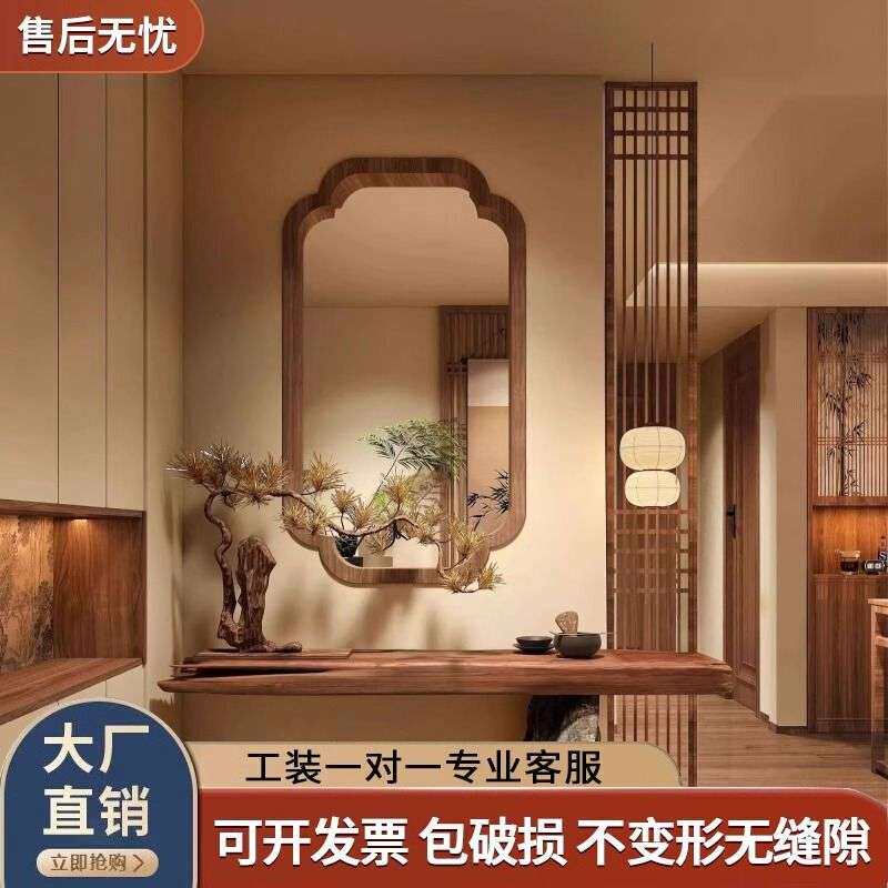 中式轩窗屏风隔断实木花窗隔断玄关茶室仿古装饰窗户客厅复古窗户