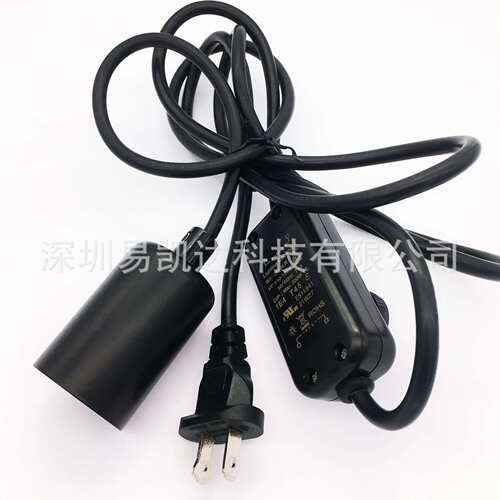 110V 美规调光器  台灯调光开关带E26灯座插头 UL可控硅调器整套
