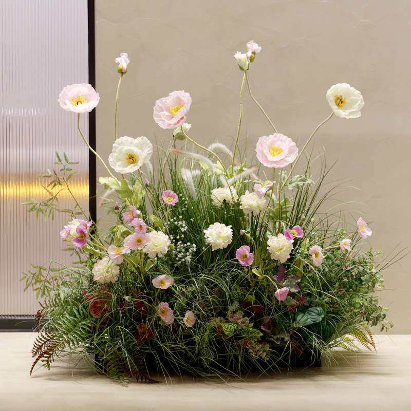 大型仿真植物北欧客厅盆景时尚简约网红绿植虞美人软装饰品样板间