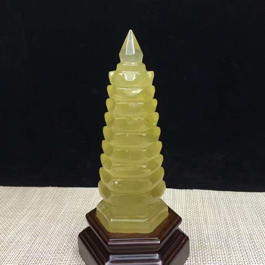 热卖款现货天然黄水晶文昌塔摆件塔 水晶塔家居办公室摆件装饰