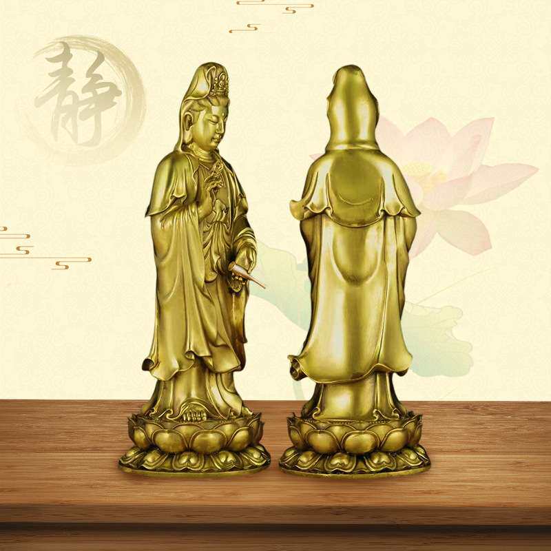 厂家 佛门西方三圣阿弥陀佛观世音菩萨大势至菩萨纯铜菩萨摆件