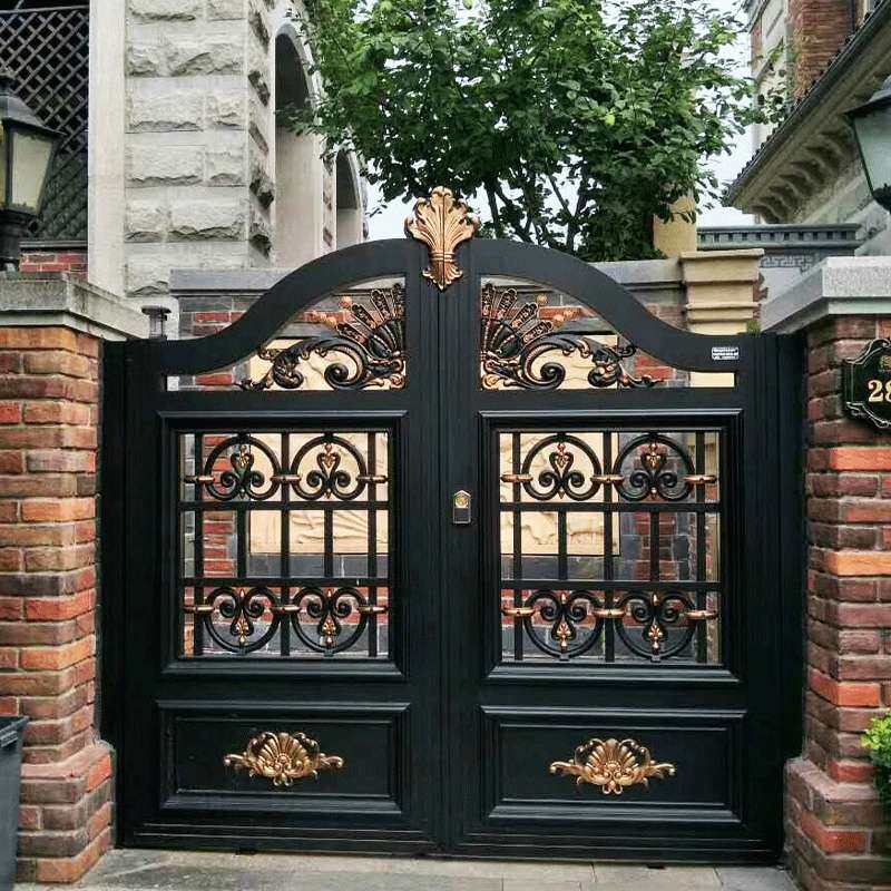 欧式铝艺大门农村自建房庭院防盗门 铝合金平开门  花园别墅大门