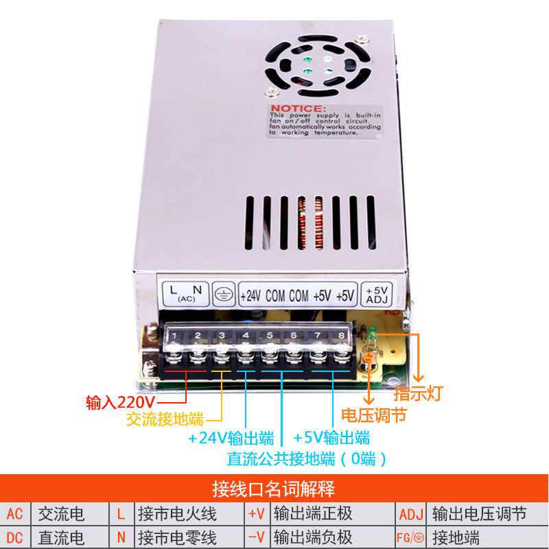 SZMW双组输出200W开关电源D-200A/B/C/5V12V24V 工控机械直流电源