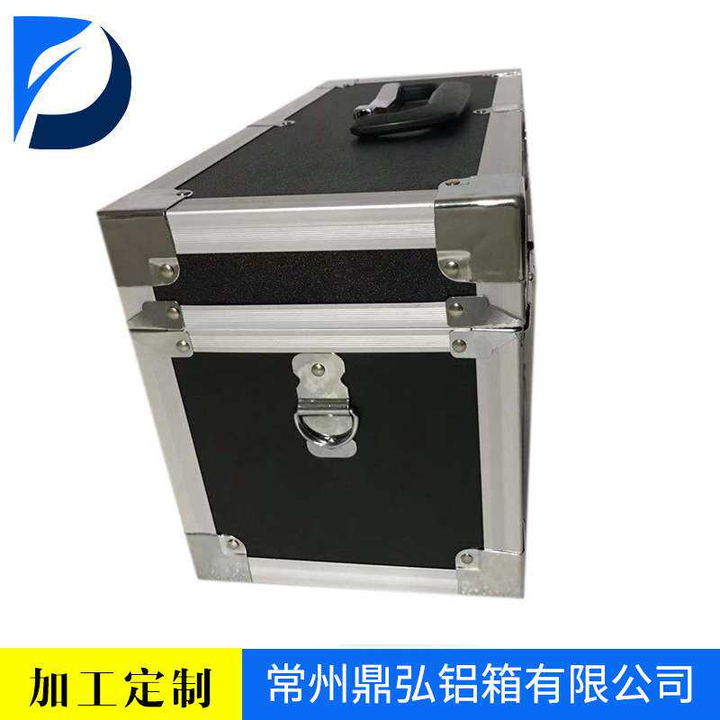 厂家 仪器箱铝合金精密仪器箱黑色圆角手提式工具箱航空托运箱