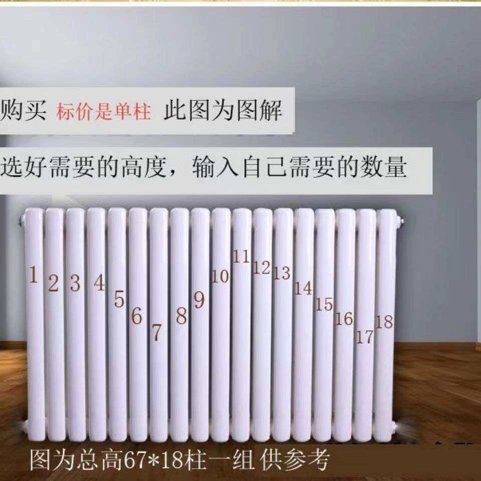 钢制暖气片钢二散热器5025壁挂式厂家 工程6030钢二柱家用简约