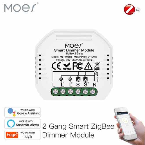 涂鸦zigbee智能家居调光开关通断器app定时2路智能开关调光模组