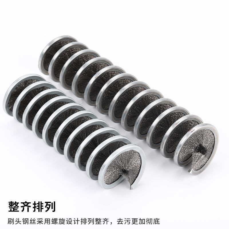 内外绕弹簧刷尼龙塑料丝螺旋毛刷抛光圆筒刷螺旋缠绕式工业毛刷辊