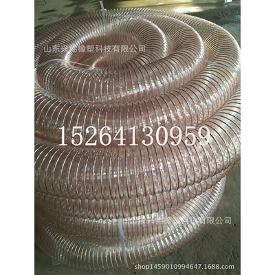 100mm150mm200mm透明钢丝除尘排尘波纹软管木工机械吸尘软管