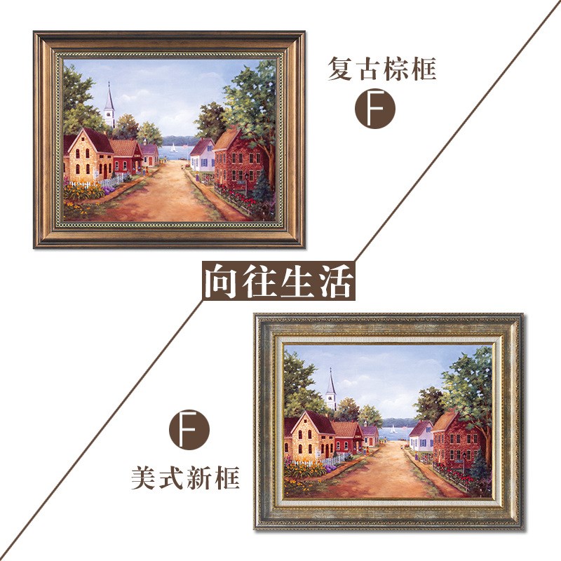 欧式田园丰收民俗挂画农家乐饭店壁画餐厅油画客厅乡村Z风景装饰