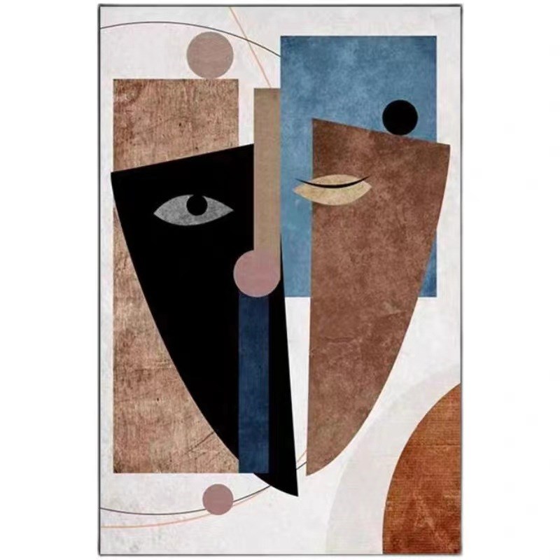 纯手绘世界名画毕加索抽象装饰画现代简约L客厅玄关过道挂画落地