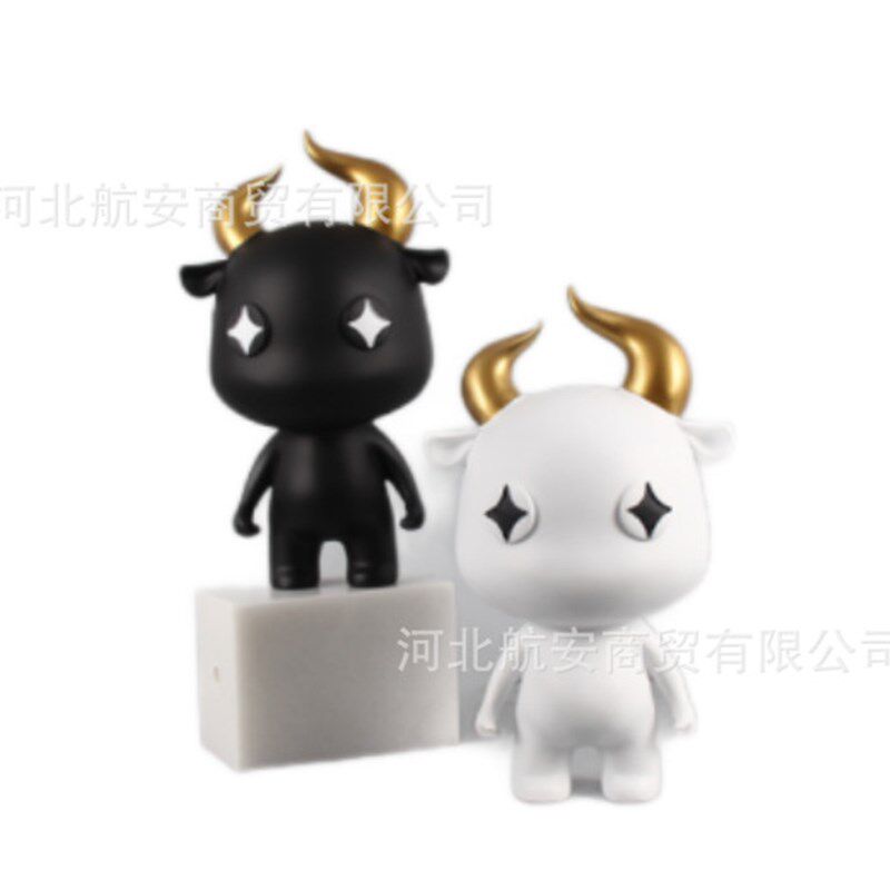 现代简约创意树脂卡通牛摆件样板房售楼处儿童房软装饰品摆件摆设