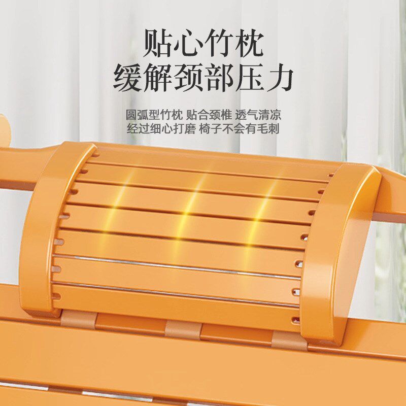 新款老人折叠午休床l阳台家用休闲躺椅加粗加固午睡两用竹床2025