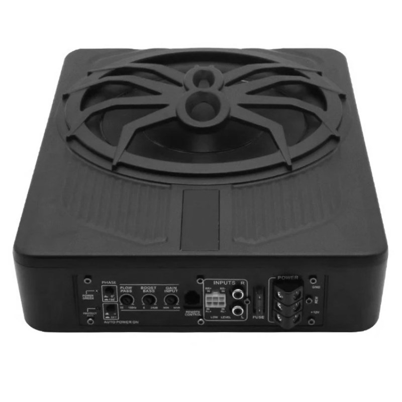 带灯七彩APP蜘蛛车载低音炮10寸重低音响改装超薄U座椅下有源功放