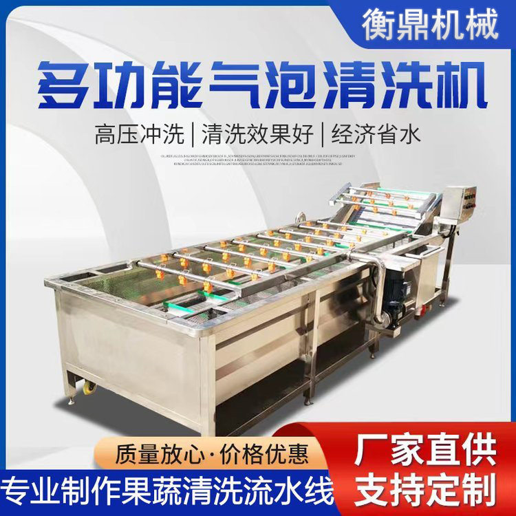 葡萄千禧果气泡清洗机 柿子李子樱桃全自动清洗设备 果蔬清洗机