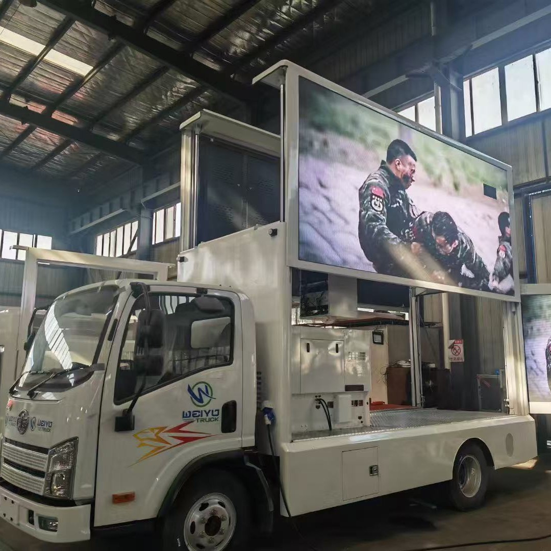 广告车图片配置参数 单面屏 双面屏 三面玻璃任选 流动宣传车