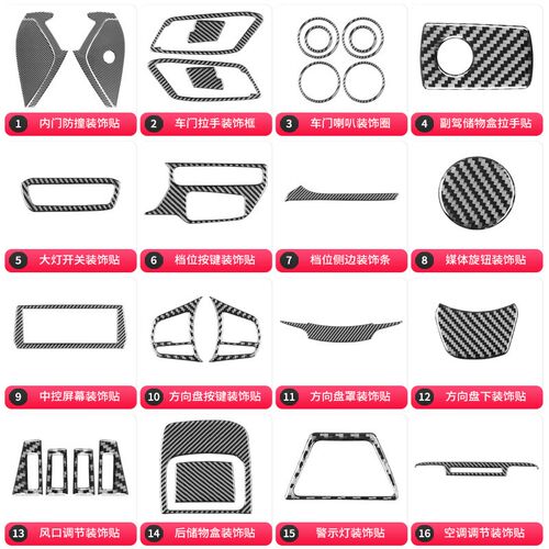 适用于丰田19-23款Supra A9E0碳纤维内饰改装件后窗三角装饰贴