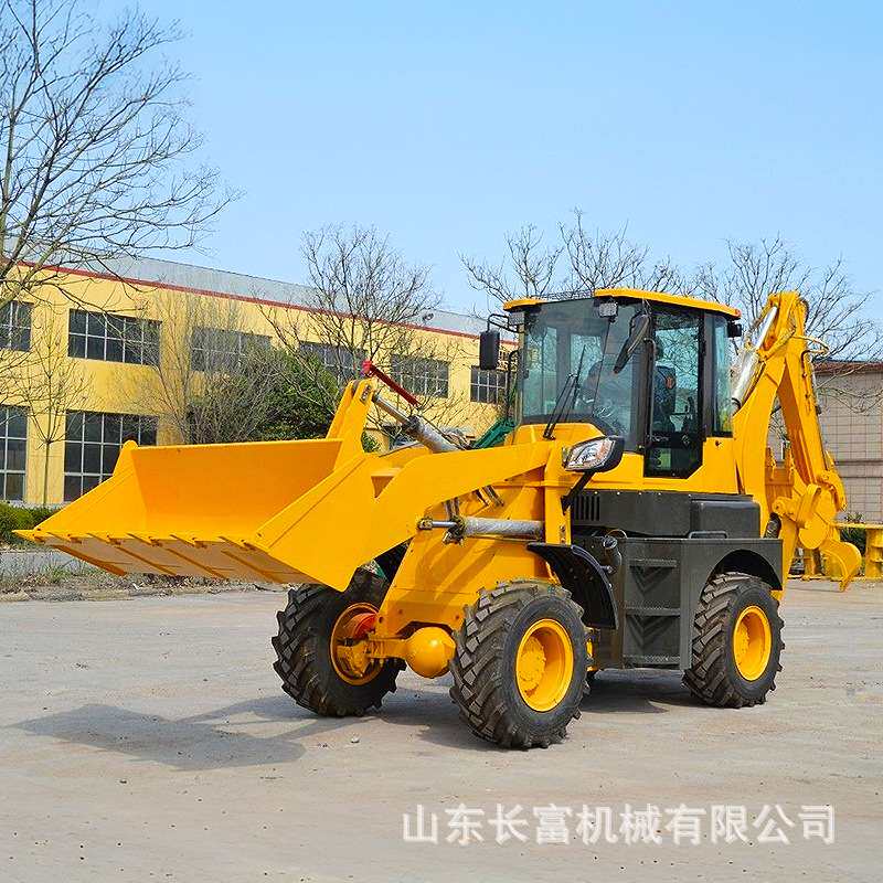 小型轮式挖掘机多功能小型挖掘机装载机前铲后挖两头忙挖掘装载机