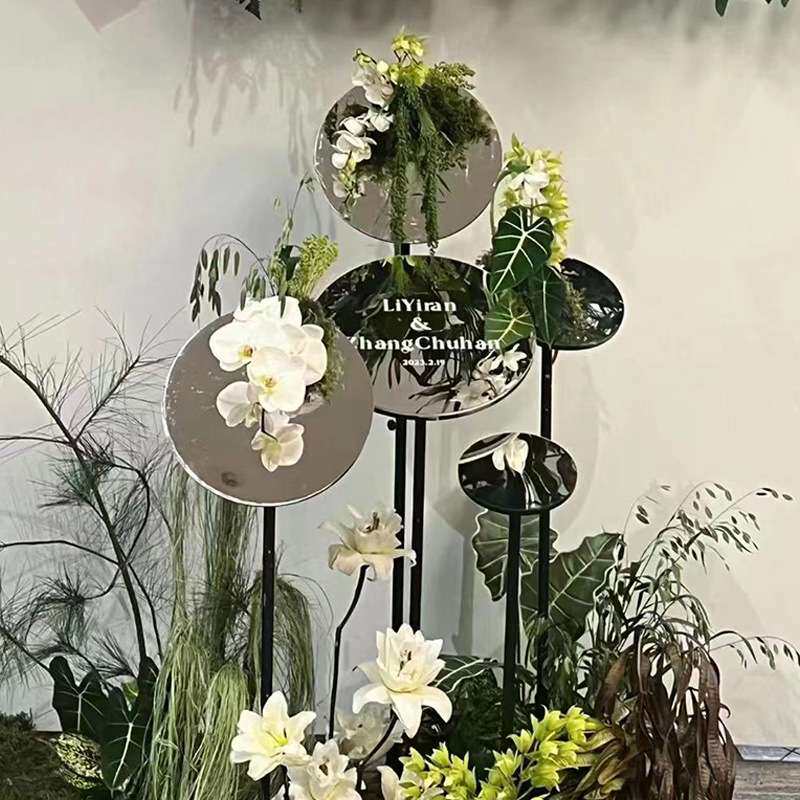 婚庆户外铁艺幻境圆形镜面镜子路引商场橱窗模特拍照布置道具婚礼