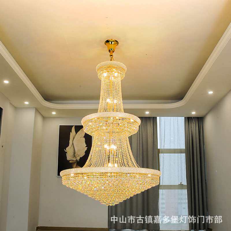 欧式水晶吊灯客厅大灯现代奢华高档大吊灯复式楼挑空别墅枝形吊灯