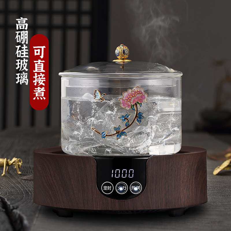 玻璃茶洗带盖可煮特大号耐热洗茶杯器皿家用电陶炉茶具消毒锅