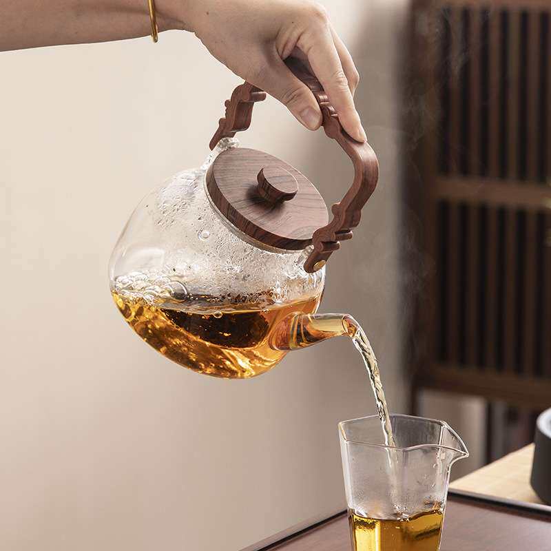 创意水晶电陶炉煮茶器耐热玻璃围炉茶壶高档智能煮茶炉烧水壶