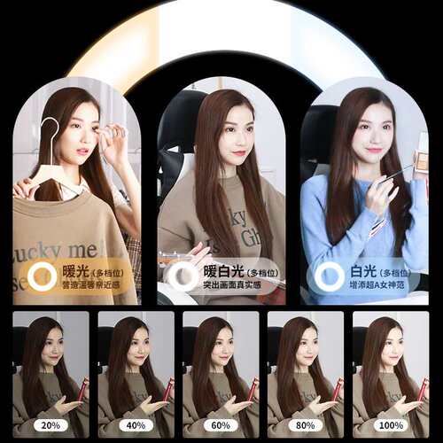 ZB-RGB56直播补光灯22寸RGB炫彩跑马灯网红环形灯LED氛围灯灯