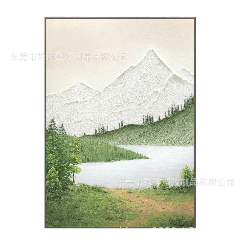 大芬村客厅沙发背景装饰画入户玄关走廊手绘山水油画日照金山