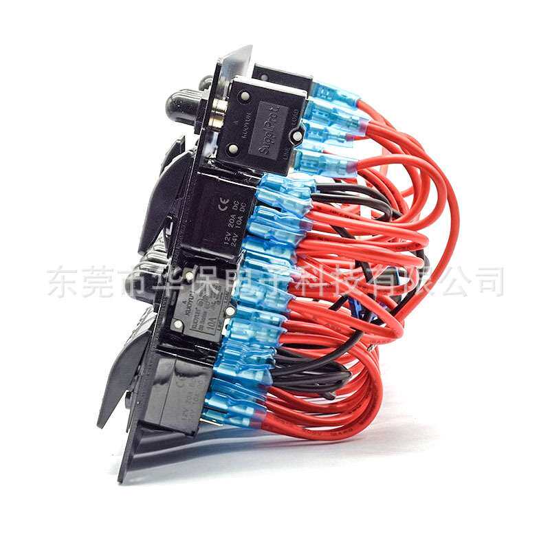 汽车房车改装配件十位面板AC/DC组合20a船形开关带线ON / OFF12V