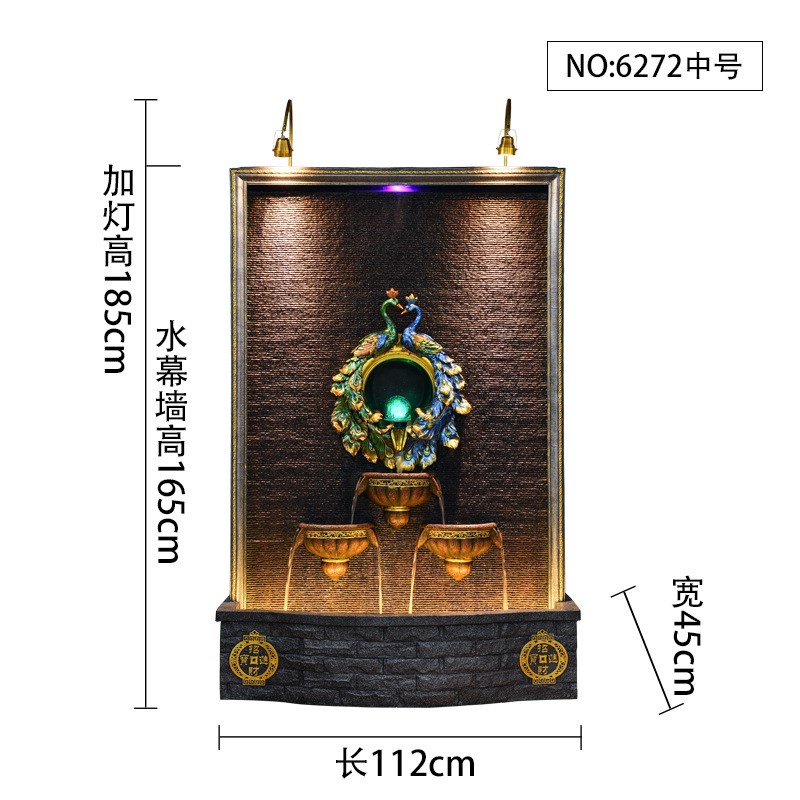 水幕墙流水屏风树脂摆件客u厅室内鱼缸酒店开业乔迁风水轮流水喷
