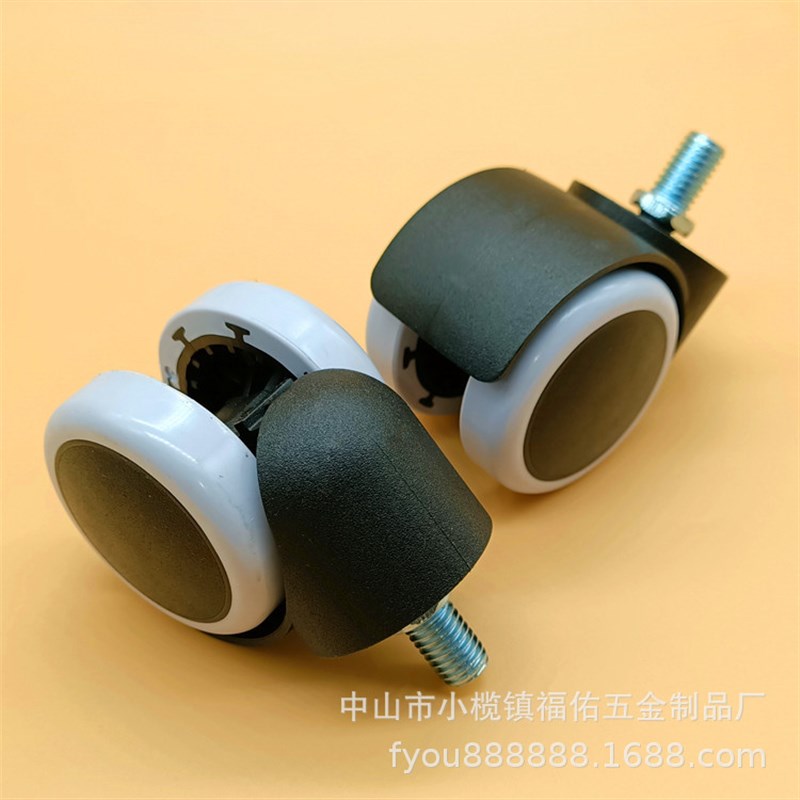 移动家具轮子1.5寸尼龙PtU脚轮2寸高档静音万向轮置物架万向脚轮