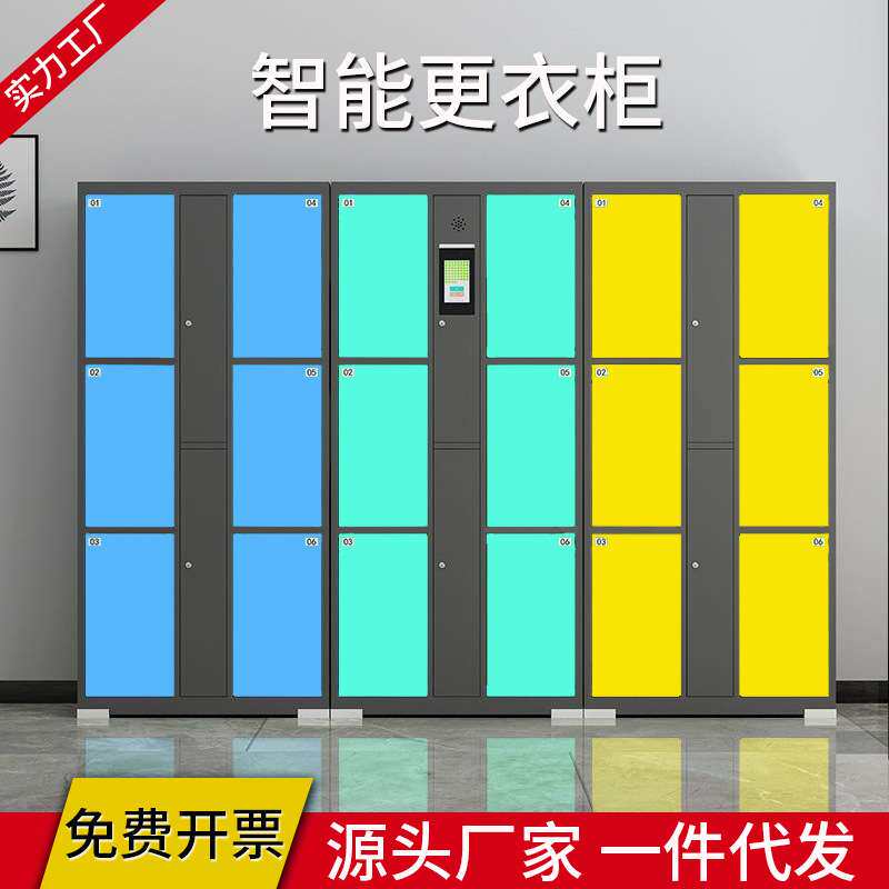 储物柜超市商场存包柜浴室刷卡更衣柜6门人脸识别柜商用文件柜