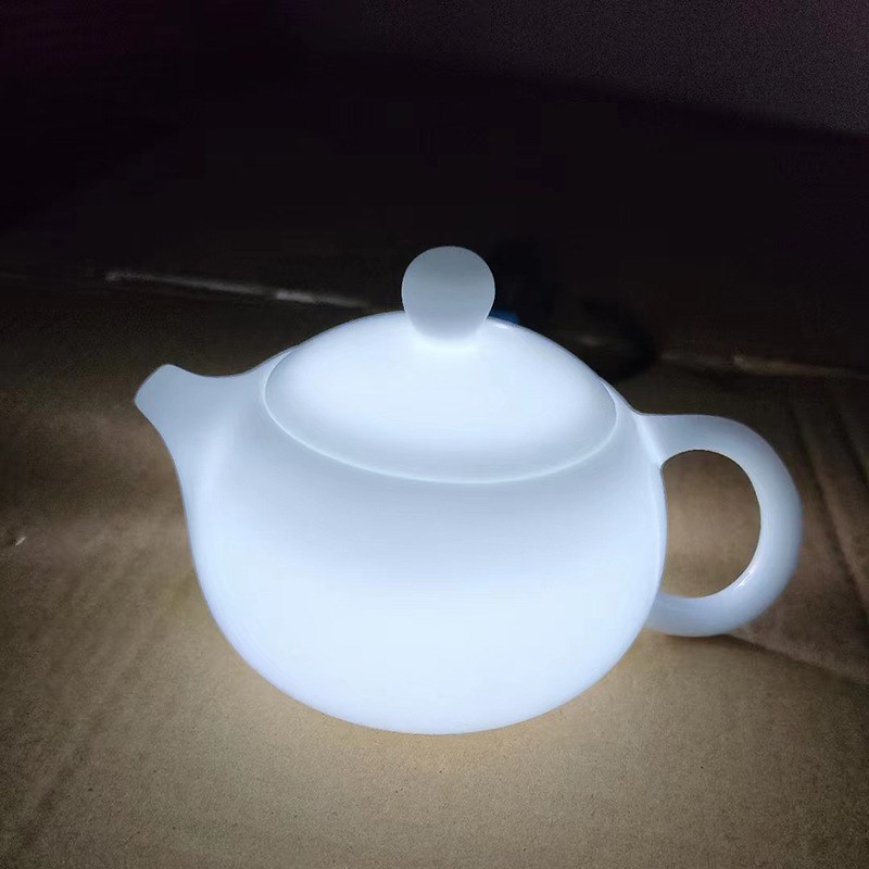 大号羊脂玉冰种素烧陶瓷茶壶单个手抓关水鸟叫凤鸣西施泡茶壶