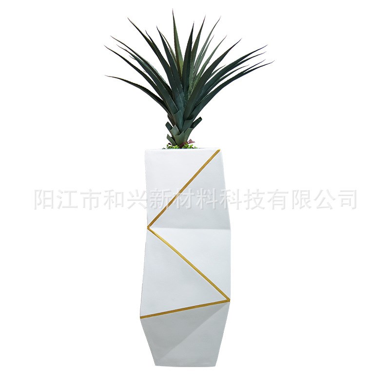 菱形组合套d装花瓶户外盆栽绿植室内商场水泥玻璃钢花盆摆件