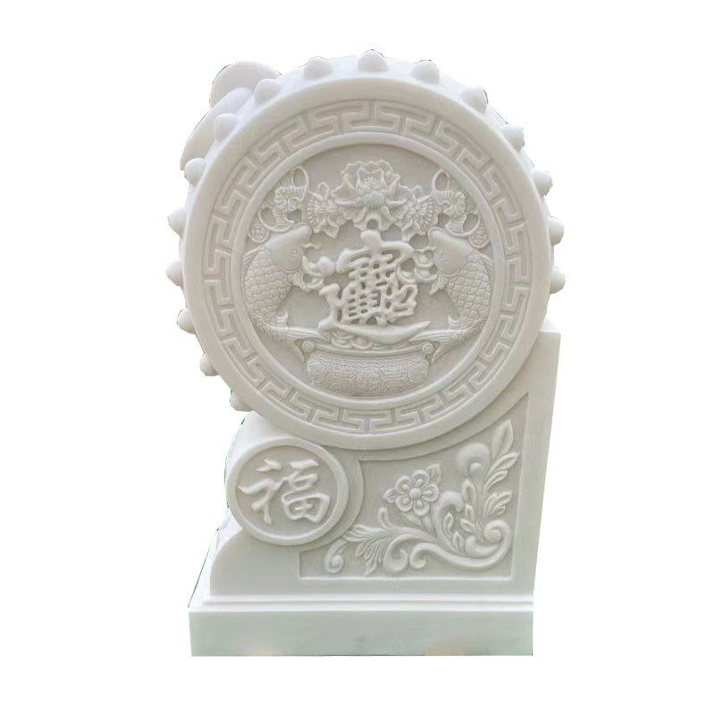 石雕门墩汉白玉福字门鼓s大理石门墩一对别墅庭院门口摆件供应