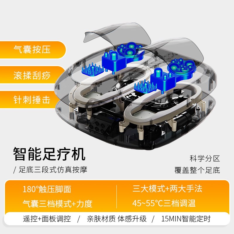 足疗机足部按摩器全自动家用w气囊脚底电动揉捏按摩神器加热美足