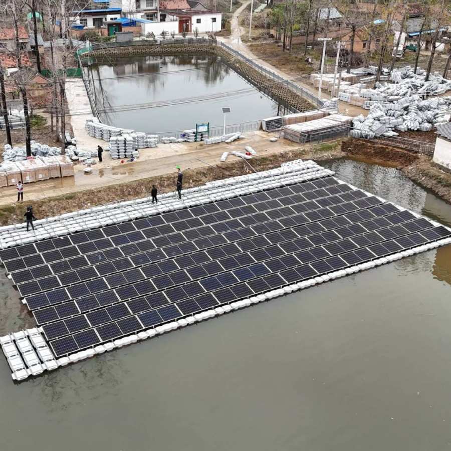 水上光伏支架水面上漂浮的太阳能支架HDPE材质耐腐蚀走道浮体