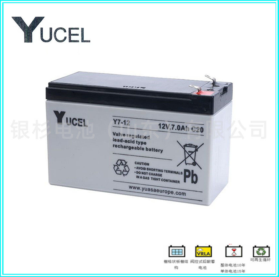 YUCEL蓄电池Y38-12I/C20蓄电池12V38AH小车铅酸免维护长寿命电瓶