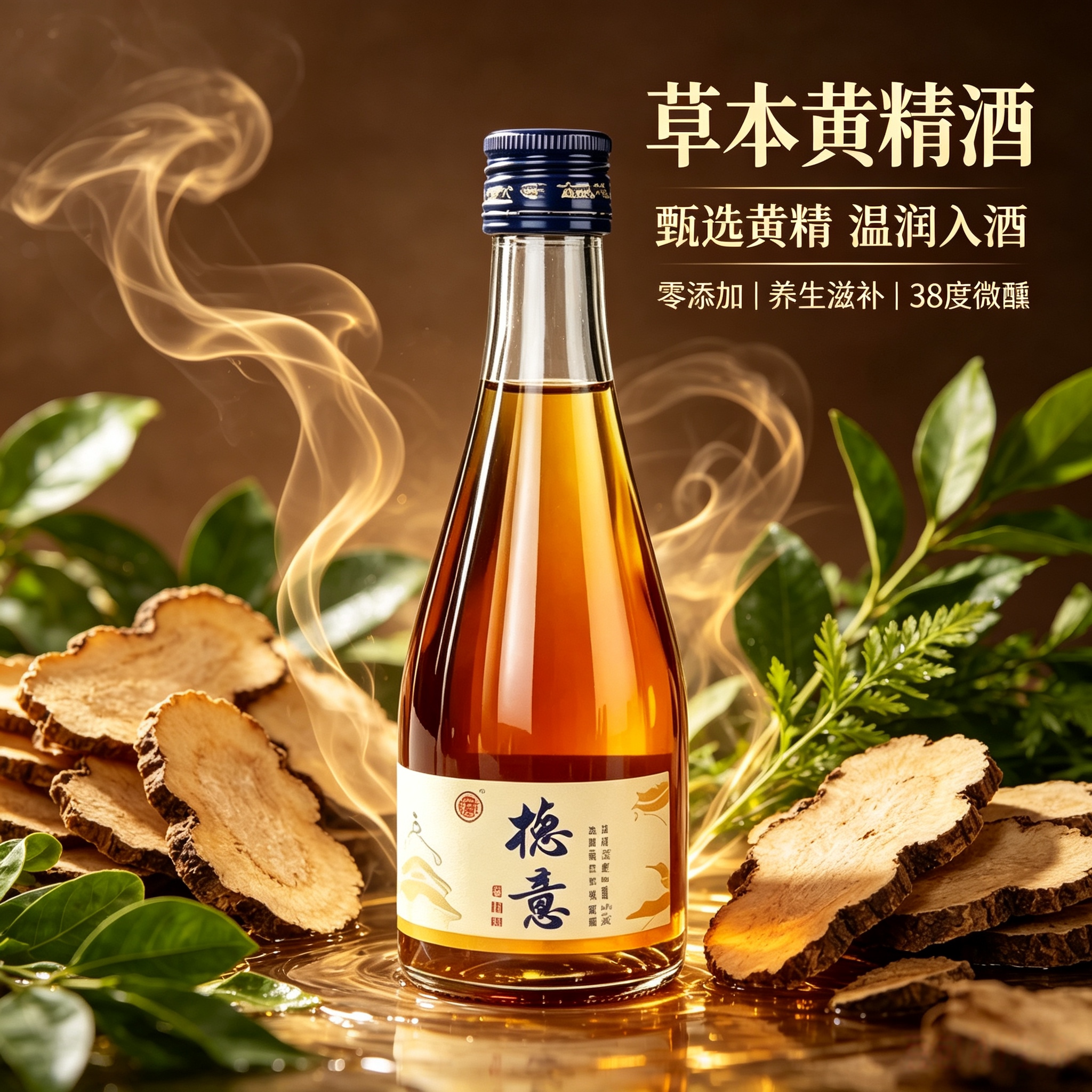 德意黄精酒125ml四瓶礼盒装38度零糖零添加送礼生日长辈庆祝庆功