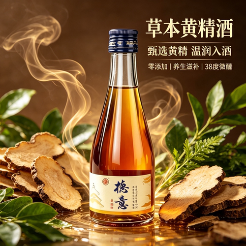 德意黄精酒125ml四瓶礼盒装38度零糖零添加送礼生日长辈庆祝庆功