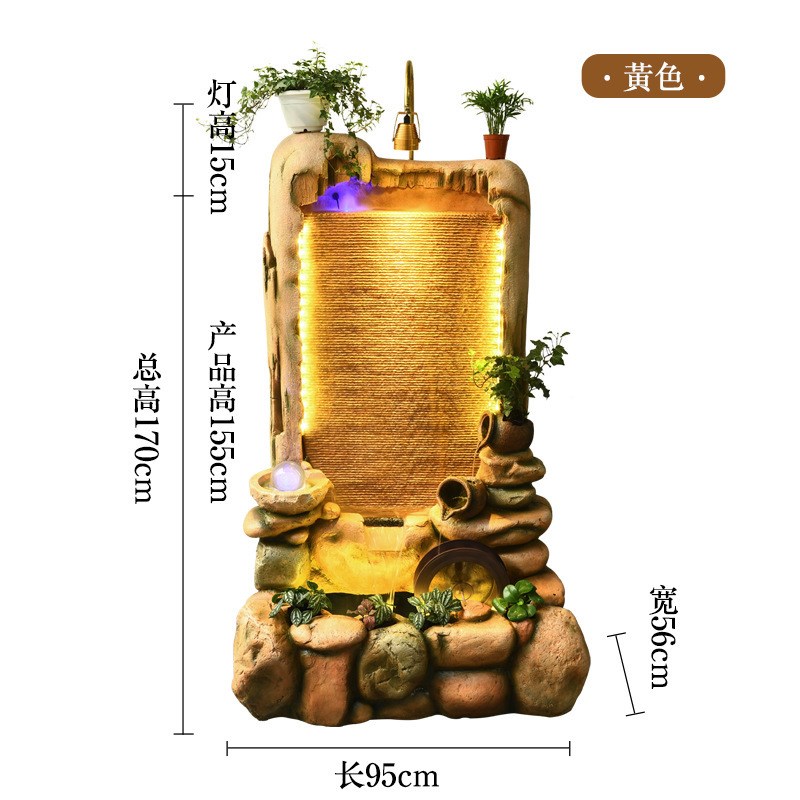 假山流水喷泉f风水招财摆件创意鱼池酒店客厅阳台水景观家居装饰