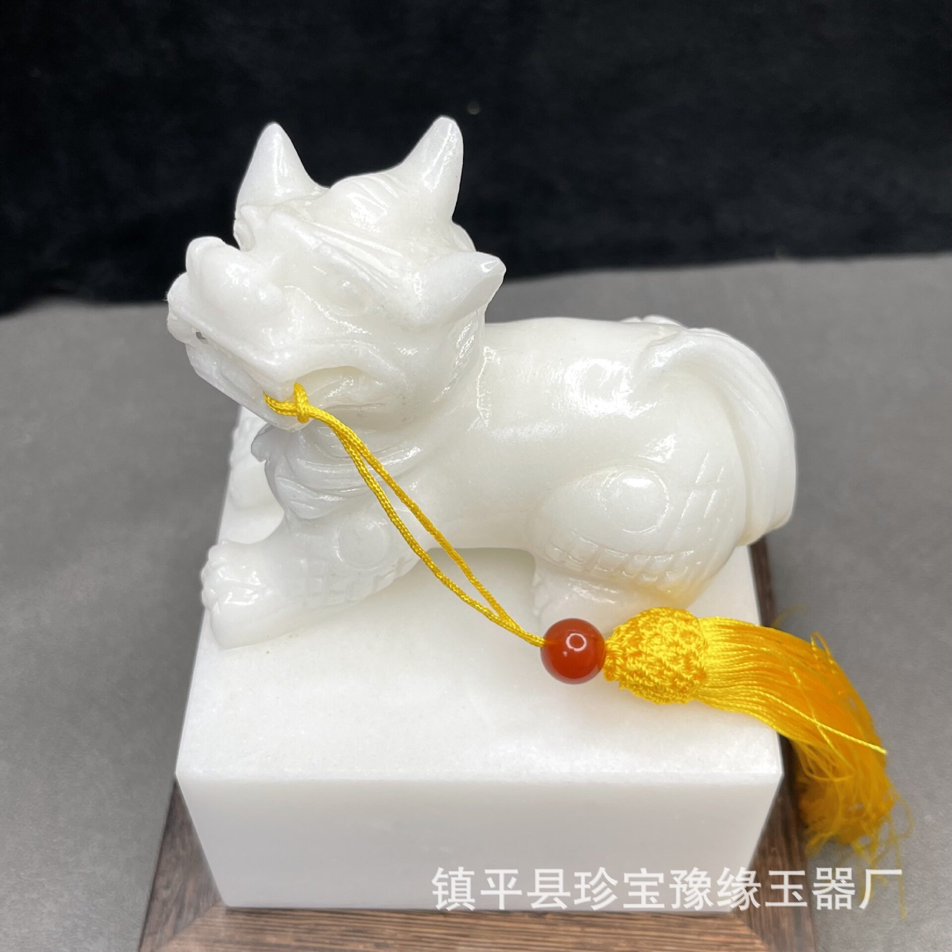 阿富汗白玉貔貅摆件印章玉玺白玉汉白玉怪兽皮休玉玺家庭客厅摆件