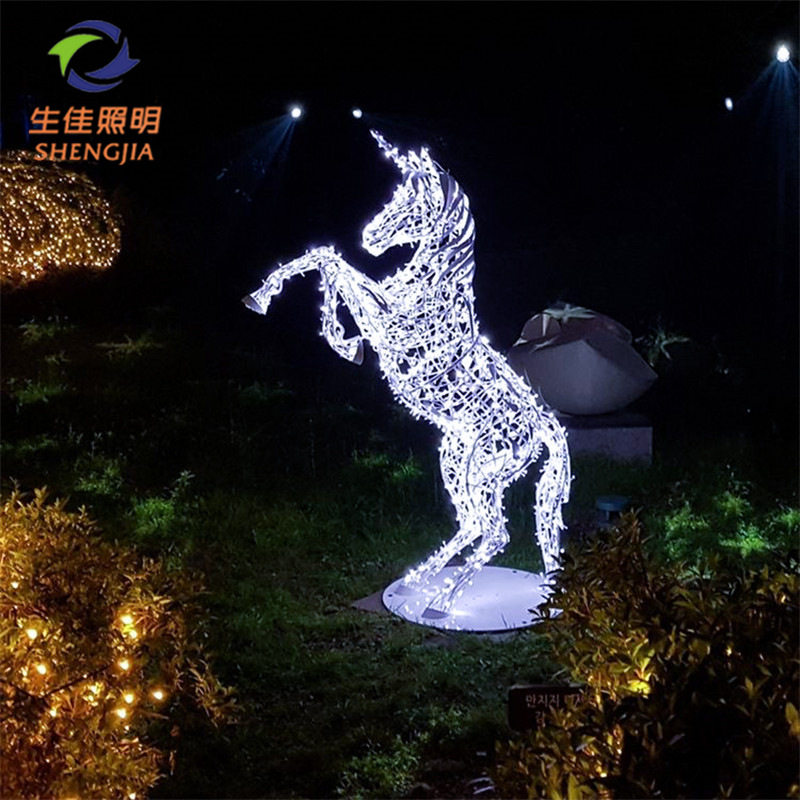 立体动物造型灯led梅花鹿麋鹿奔跑小鹿装饰灯 景观灯花园灯灯光秀