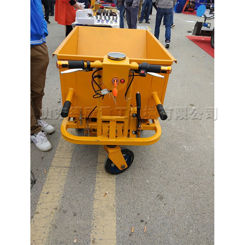 建筑工程小型运输灰斗车 道路施工电动手推车 矿用煤X炭自卸翻斗