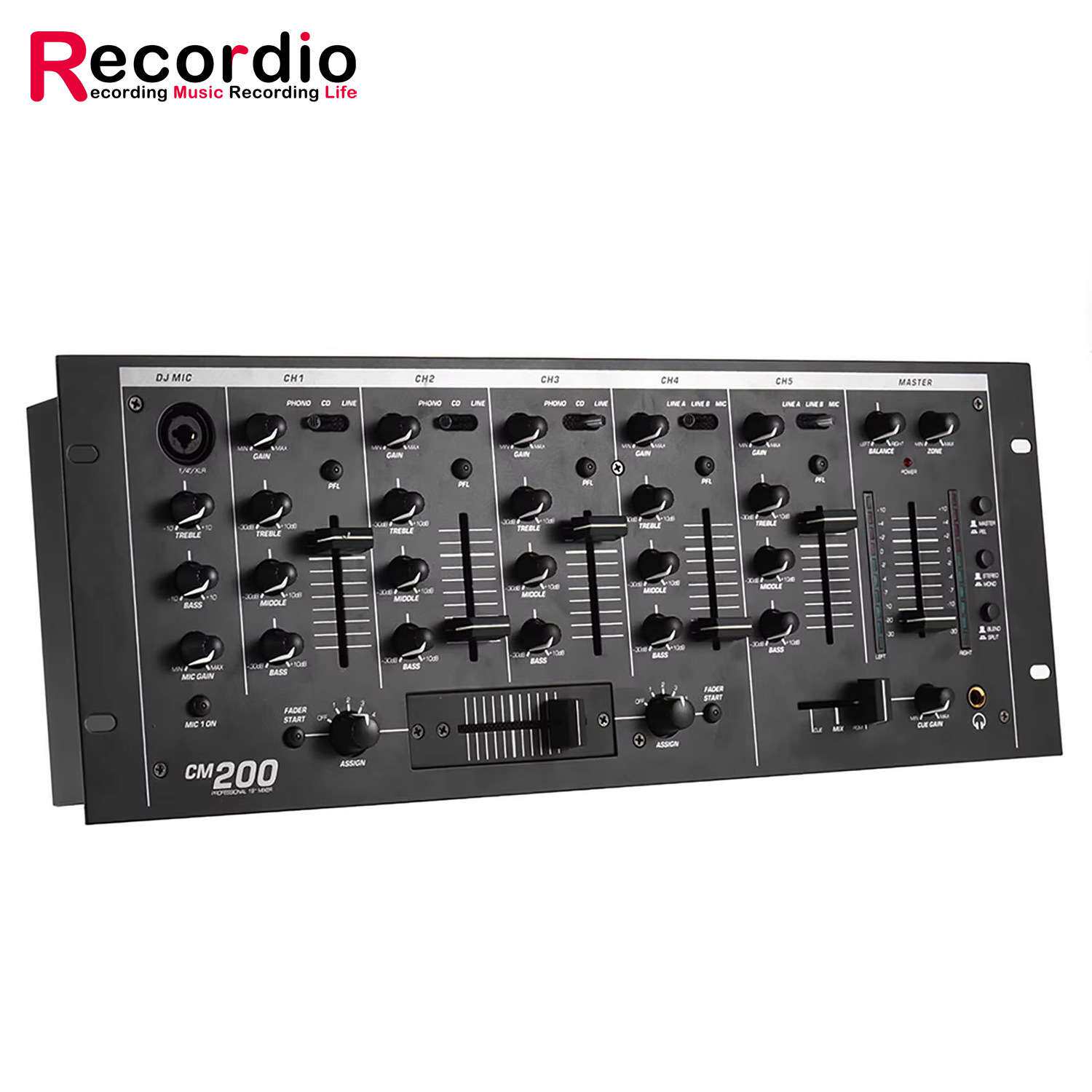 专业五通道机架DJ混音器KTV舞台DJ调音台5通道DJ混音器调音台