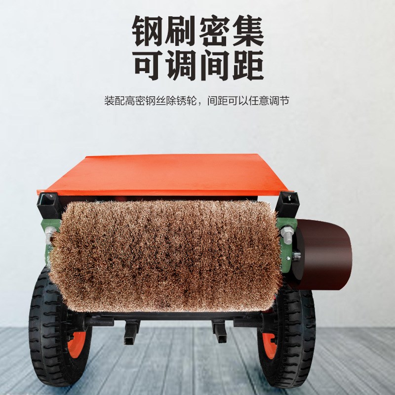 400型汽油款手k推式除锈机加厚钢刷槽钢彩钢瓦翻新打磨抛光除锈机