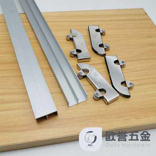 山字槽夹5mm玻璃滑轮不锈钢双飞轮移门轨道展示柜玻璃推拉门滑轨