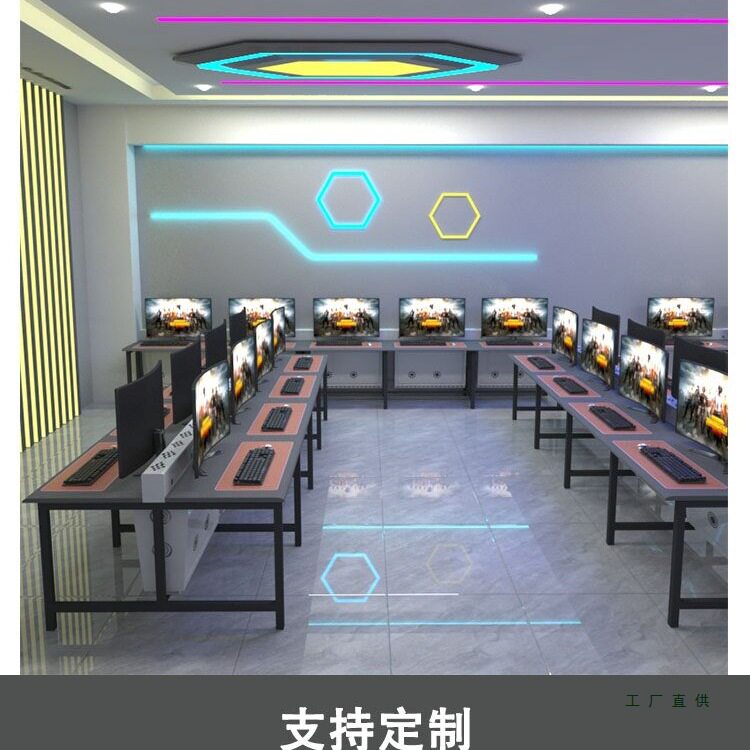 电竞网吧网咖下置散热槽一体桌