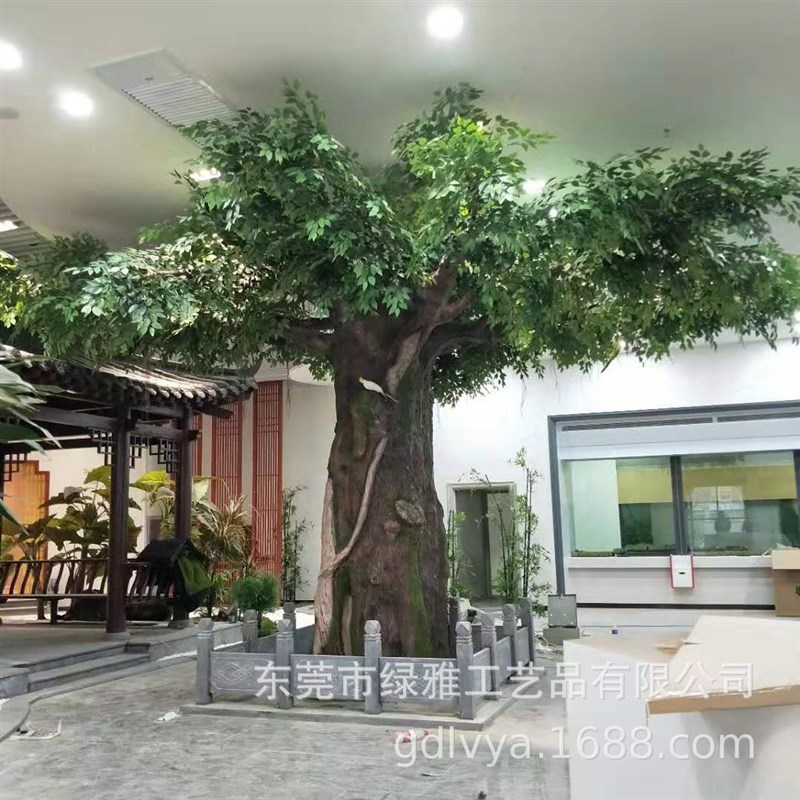 仿真室外假树布景玻璃钢榕树室z内商场装饰客厅绿植造景包柱榕树