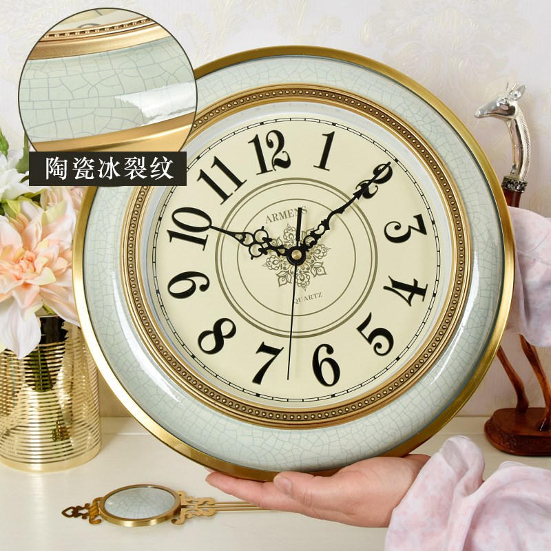 简约客厅创意挂钟欧式静音时钟家用时尚壁挂装饰大气W北欧挂墙钟