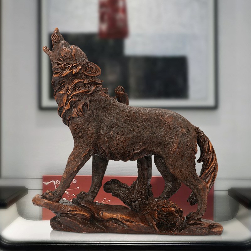 欧式树脂工艺品狼摆件 北方狼图腾 家居客厅电视柜书房装饰品